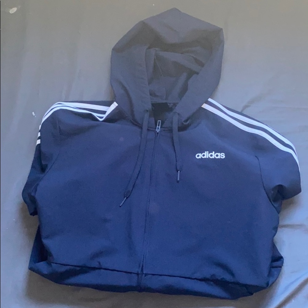 Long sleeve track jacket with hood